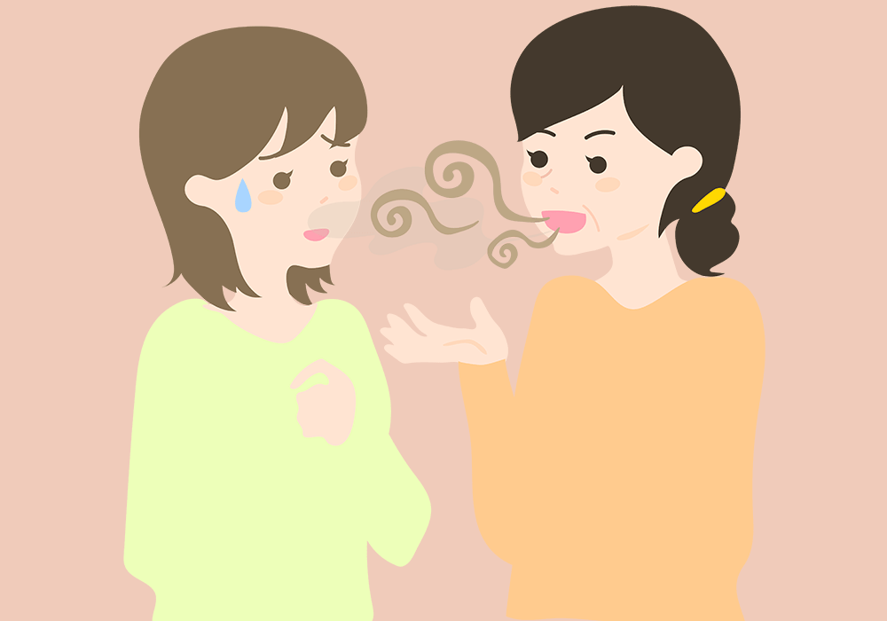 口臭がする女性